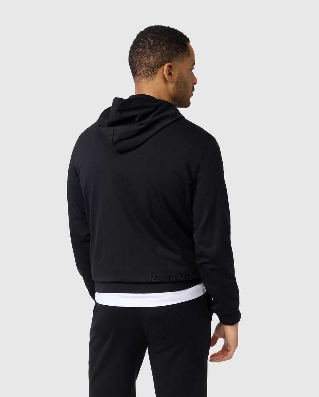 Sweat a Capuche Psycho Bunny Livingston Pullover Hoodie Noir Homme | SIG-71129213